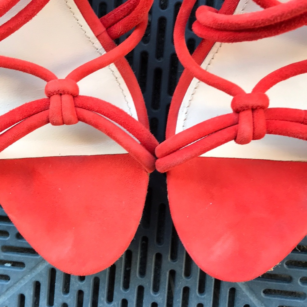 ๐ฏ PRADA red suede wedges - EUC - Picture 3 of 6